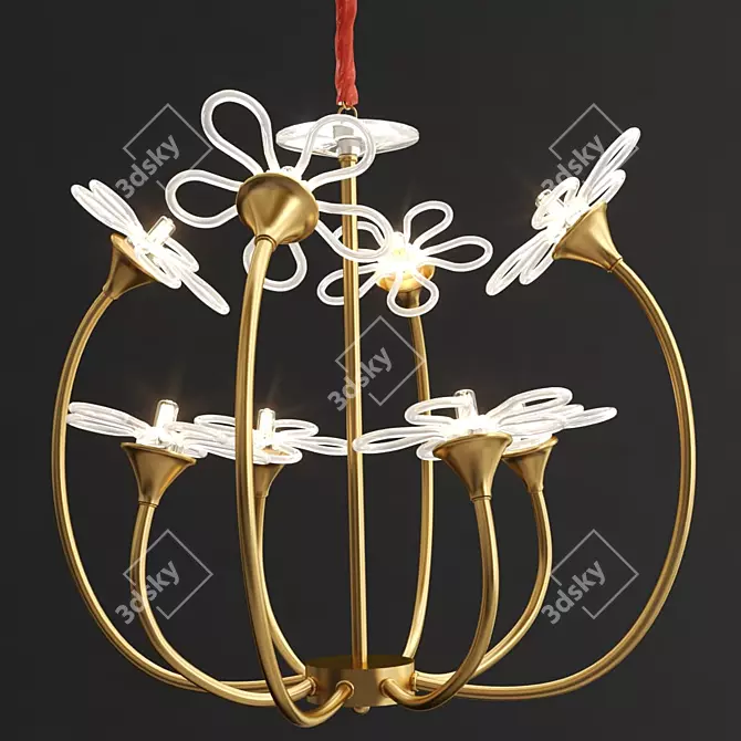 Elegant Floral Chandelier Series 3D model image 2