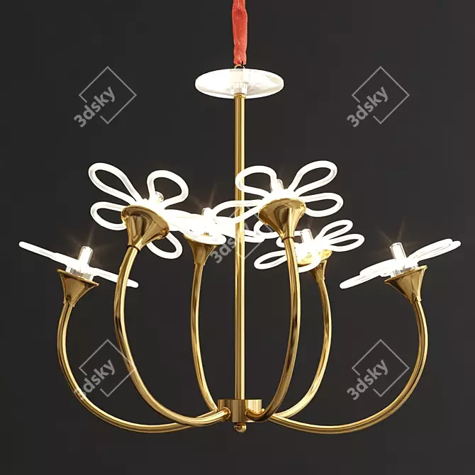 Elegant Floral Chandelier Series 3D model image 3