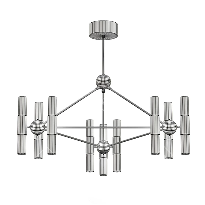 Modern 3-Sputnik Chandelier 3D model image 2