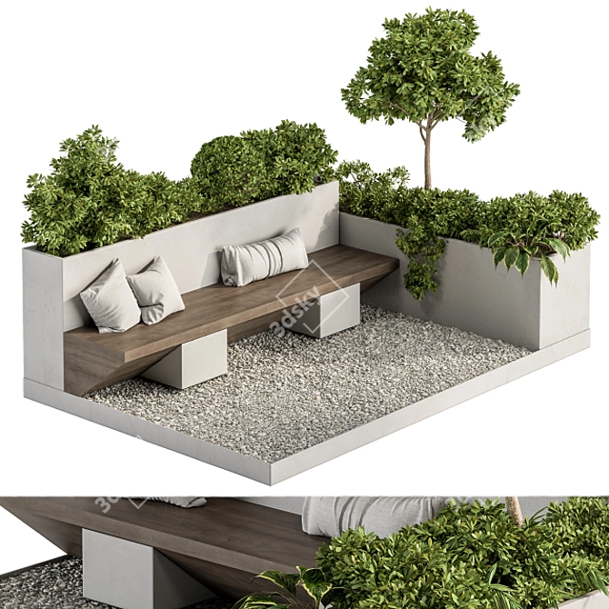 Elevated Oasis: Roof Garden Set 3D model image 1