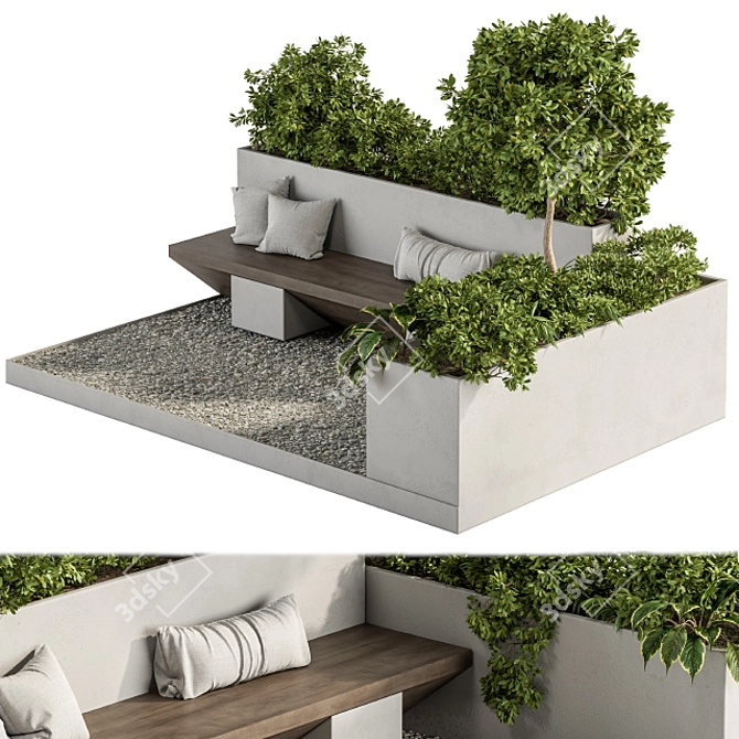 Elevated Oasis: Roof Garden Set 3D model image 2