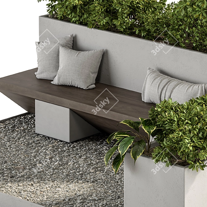 Elevated Oasis: Roof Garden Set 3D model image 6