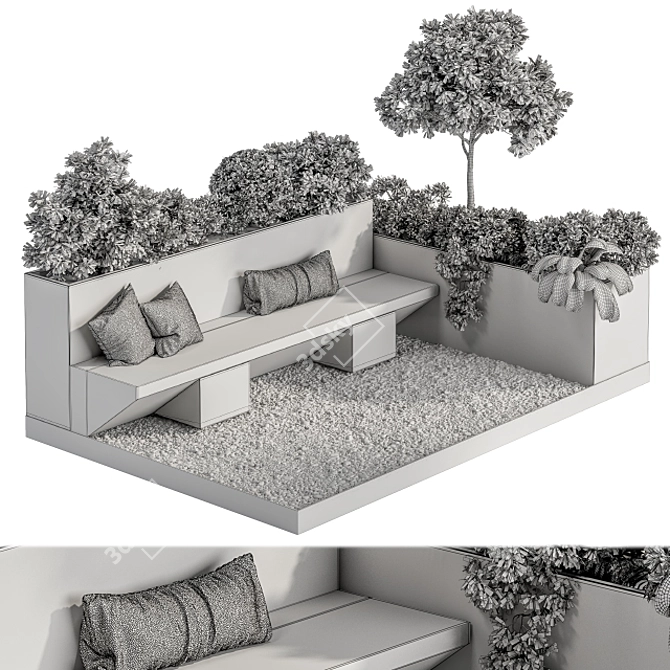 Elevated Oasis: Roof Garden Set 3D model image 7