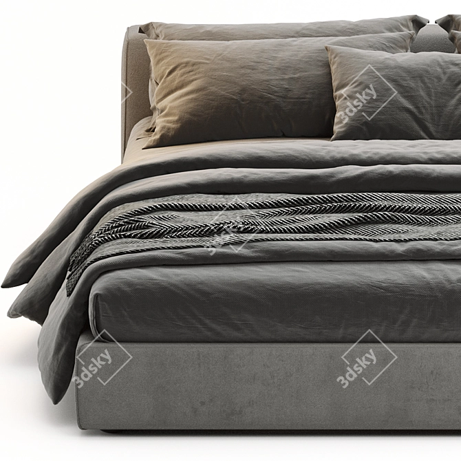 Louis Bed: Stylish and Comfortable 3D model image 2