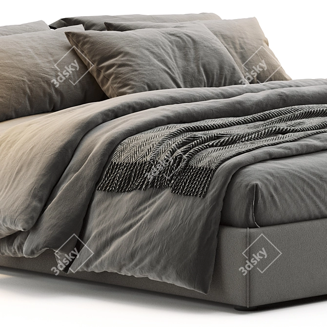 Louis Bed: Stylish and Comfortable 3D model image 3