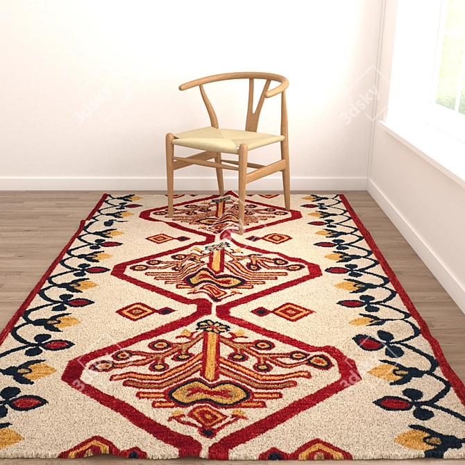 Versatile Set of 6 Rugs 3D model image 4