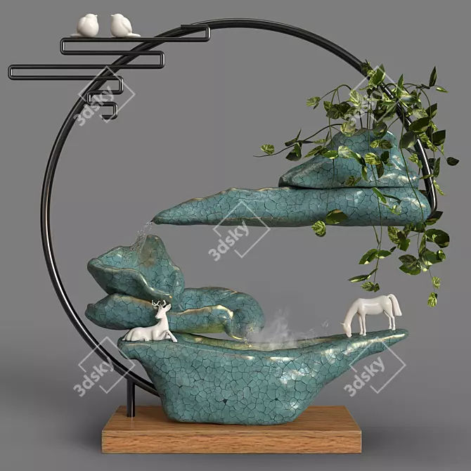 Modern Fountain Sculpture 3D model image 1