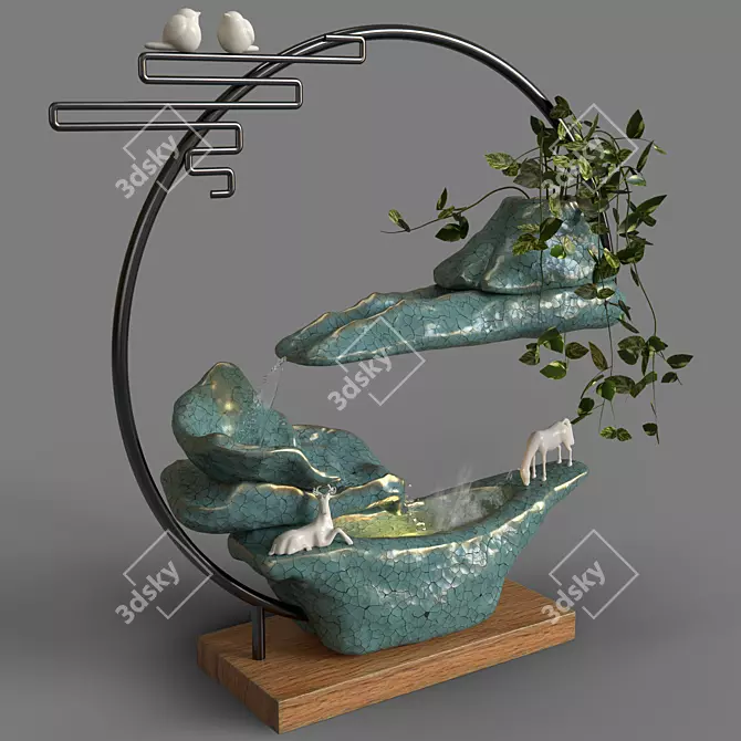 Modern Fountain Sculpture 3D model image 2