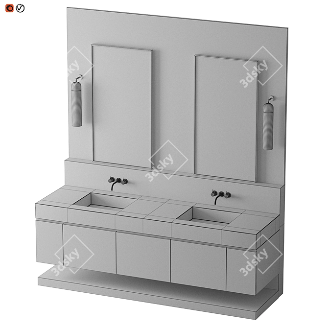 Modern Bathroom Design: 3Dmax Archive 3D model image 2