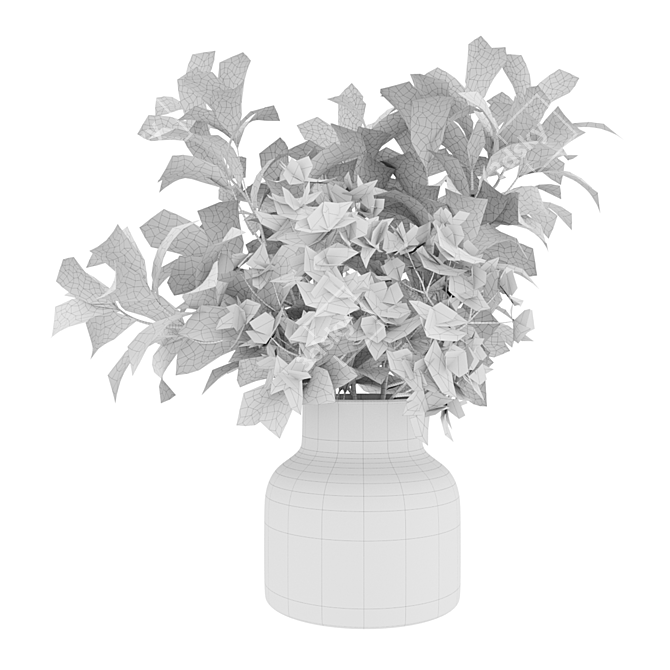 Vibrant Forsythia Bouquet: Beautiful, Lifelike Floral Decor 3D model image 5