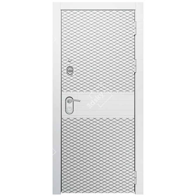 PBR-Optimized Plaza Metal Door 3D model image 2