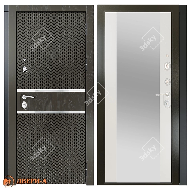 PBR-Optimized Plaza Metal Door 3D model image 4