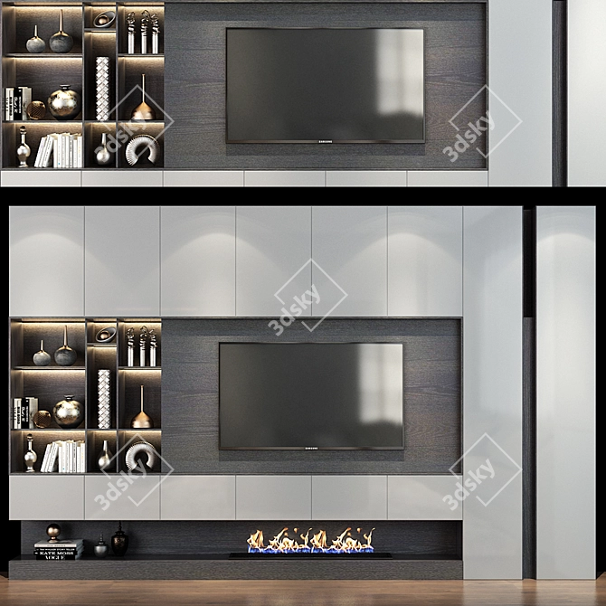 Modern TV Shelf 0381 3D model image 1