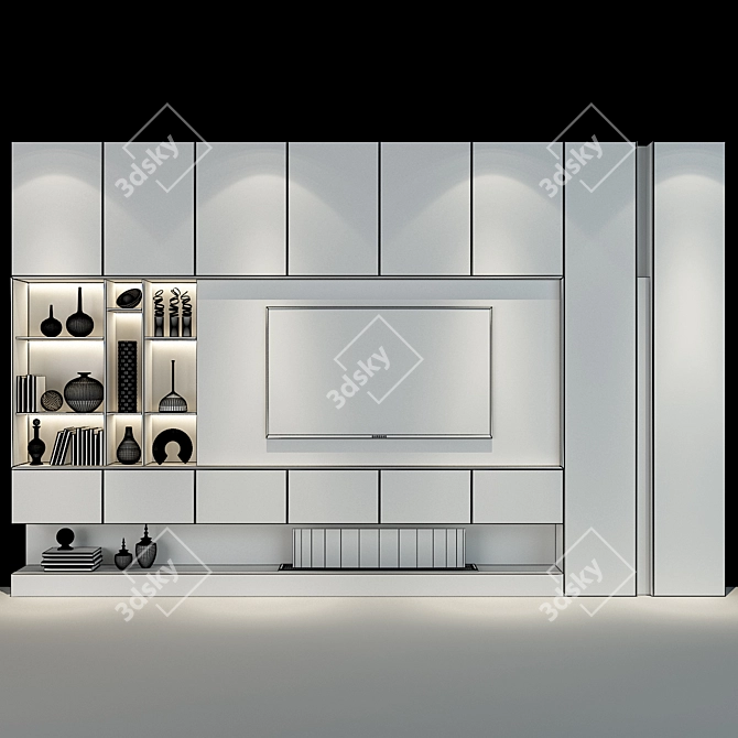 Modern TV Shelf 0381 3D model image 2