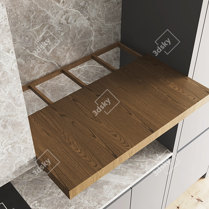 Ultra-Modern Kitchen Set 3D model image 5