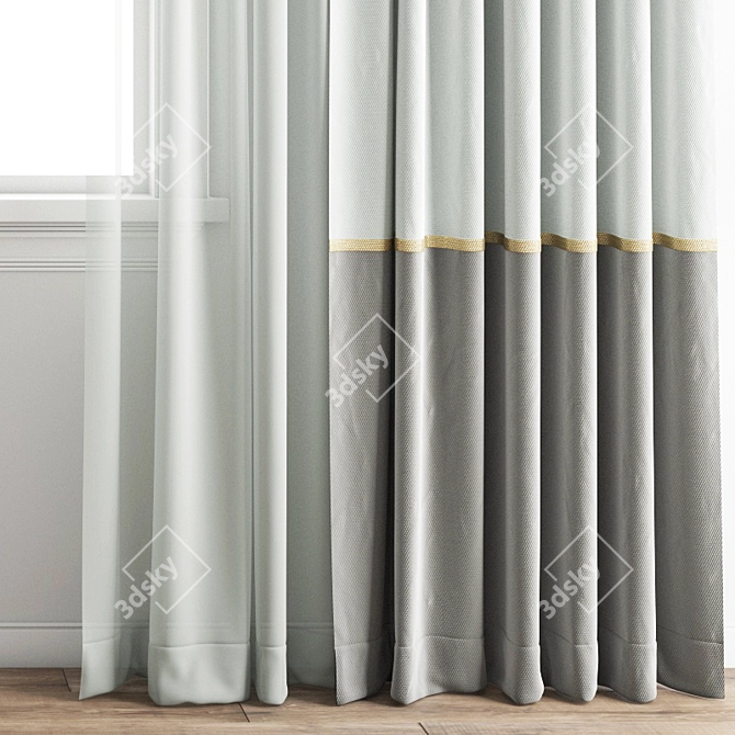 Elegant Curtain Collection 3D model image 4