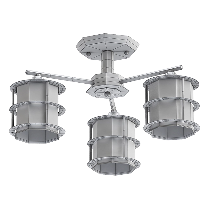 Elegant Rotondum Ceiling Chandelier 3D model image 2