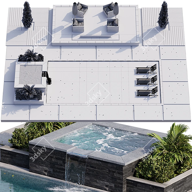 Ultimate Pool Retreat 3D model image 4
