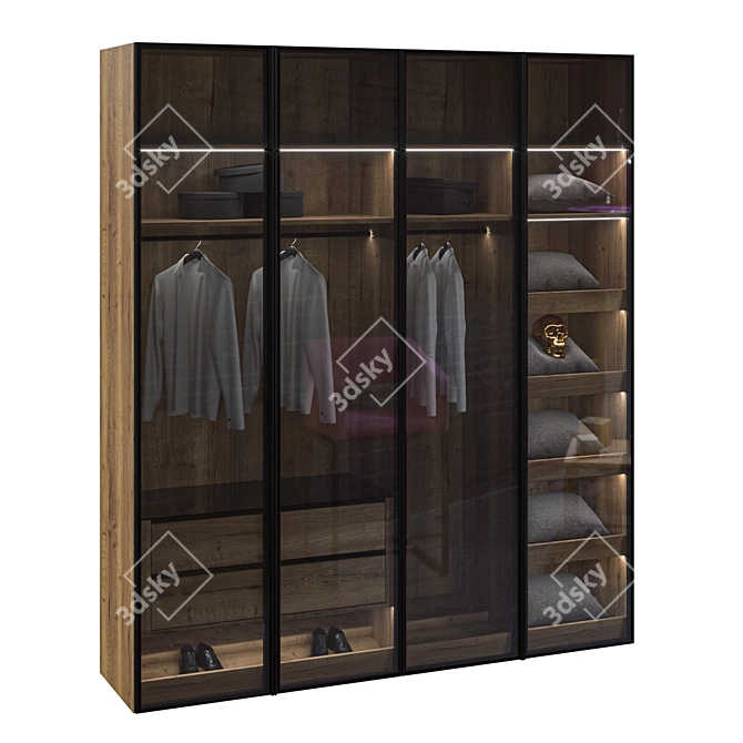Versatile Hinged Cabinet with RPE Sistema Raumplus 3D model image 1