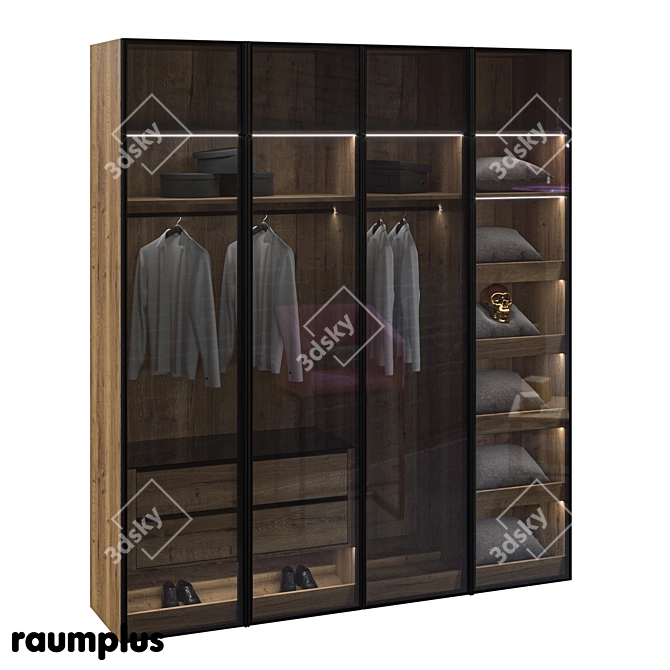 Versatile Hinged Cabinet with RPE Sistema Raumplus 3D model image 8