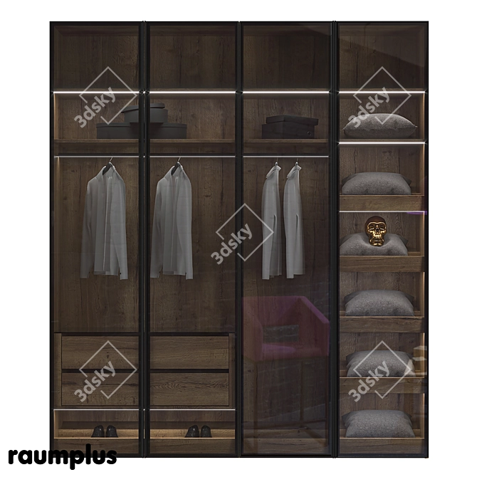 Versatile Hinged Cabinet with RPE Sistema Raumplus 3D model image 9