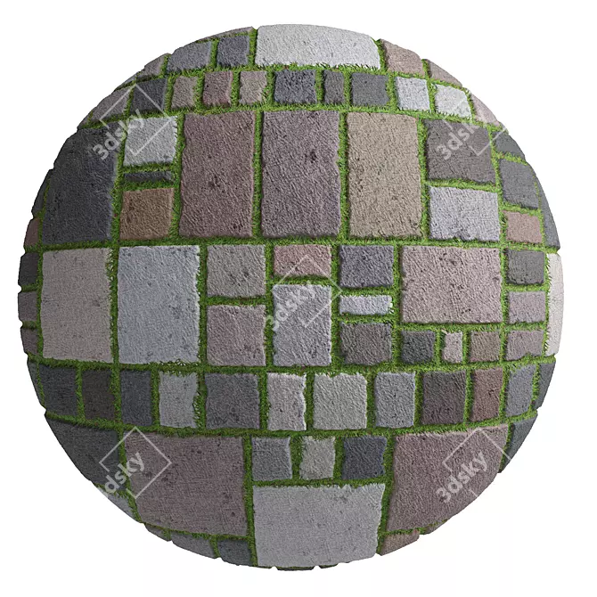Grass Stone Materials: 3 Color PBR, Sbsar, 4k 3D model image 2