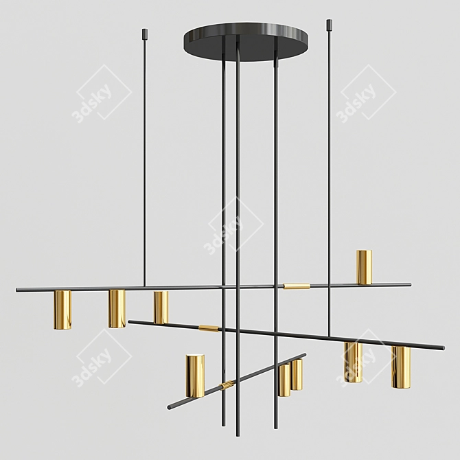 Tribes Chandelier: Ethereal Illumination 3D model image 1