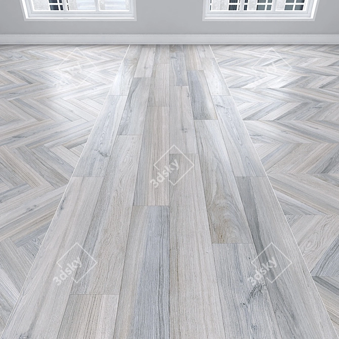 Oak Parquet: Herringbone, Linear, Chevron 3D model image 1