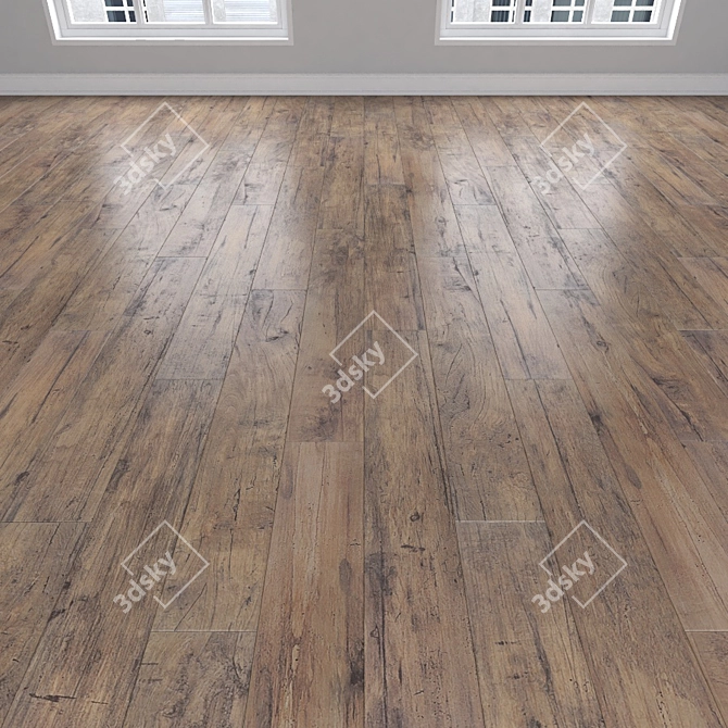 Parquet Oak: Herringbone, Linear, Chevron 3D model image 2