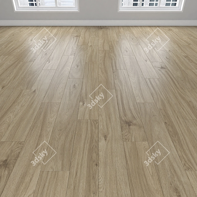 Oak Parquet: Herringbone, Linear & Chevron 3D model image 2