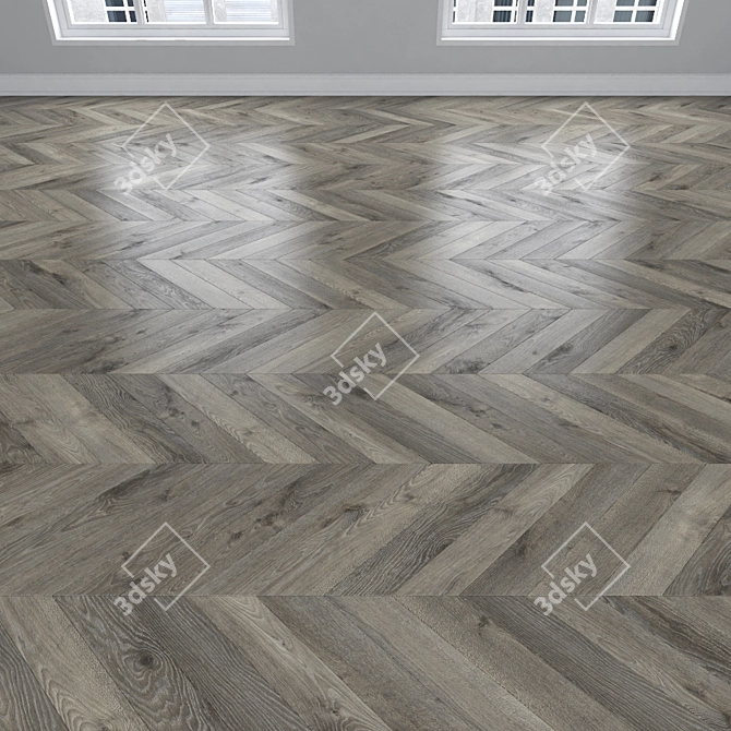 Oak Parquet: Herringbone, Linear, Chevron 3D model image 4