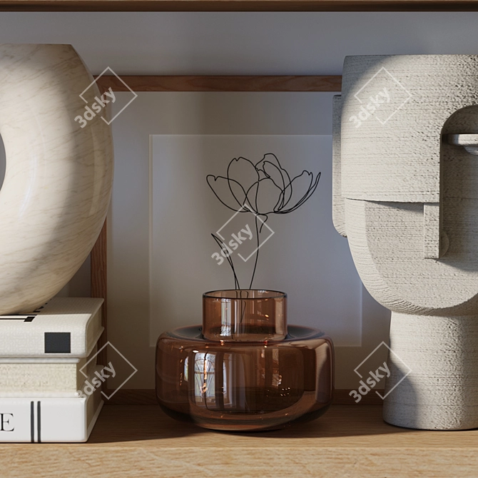 Modern Decorative Shelf Set - Elegant Home Accent 3D model image 7