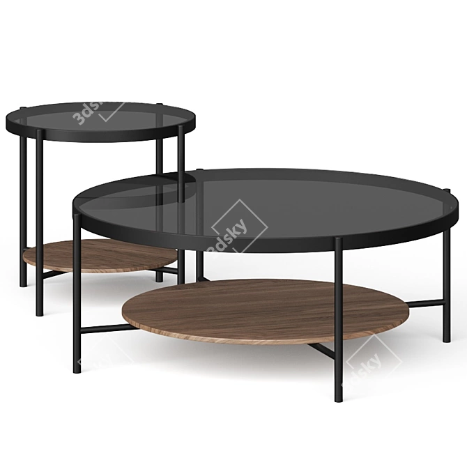 Modern West Elm Rockville Coffee Table 3D model image 1