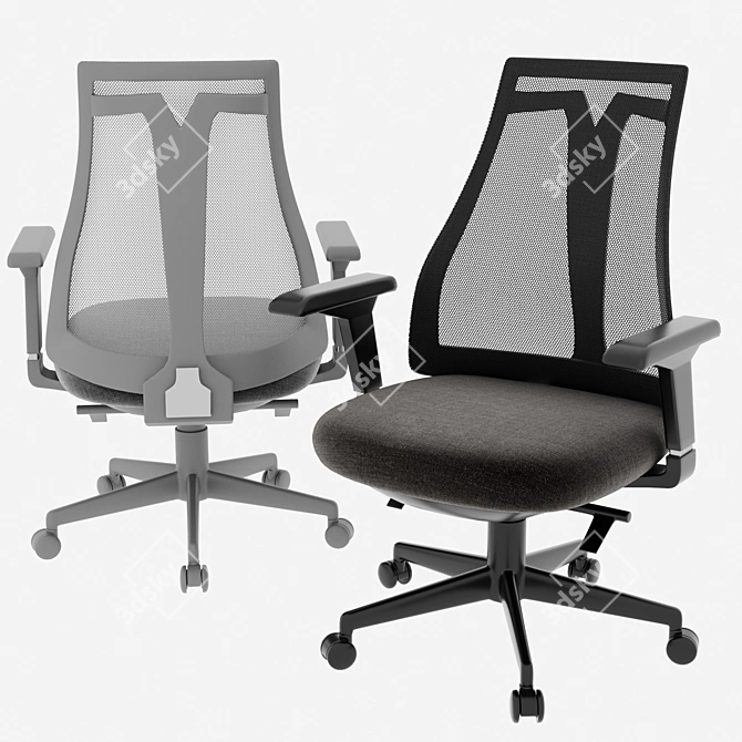 Yoriko Midback Office Chair 3D model image 2