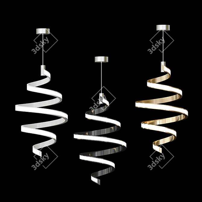 Coil Design LED Pendant 3D model image 2