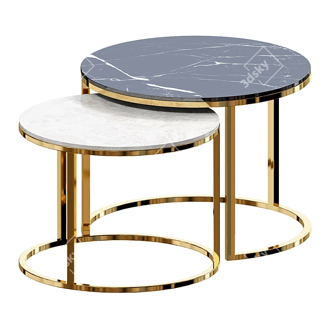 Modern Round Nesting Tables - Furniture Decor 3D model image 1