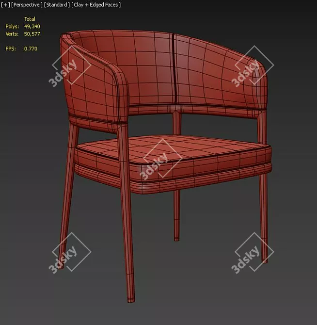 Elegant Mark Aster Dining Chair 3D model image 6