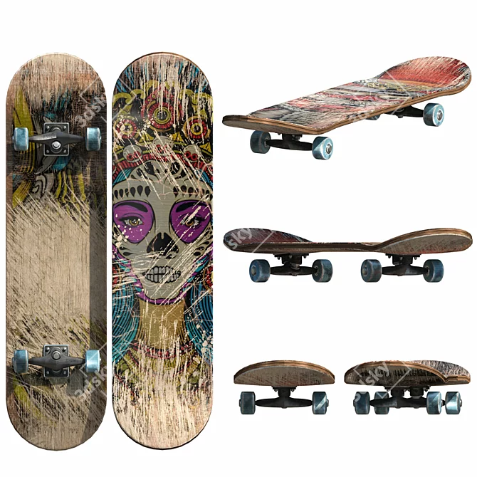 Radical Ride: Realistic Skateboard 3D model image 1