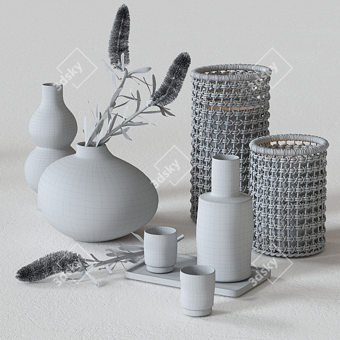 Breathtaking Banksia Home Decor Set 3D model image 5