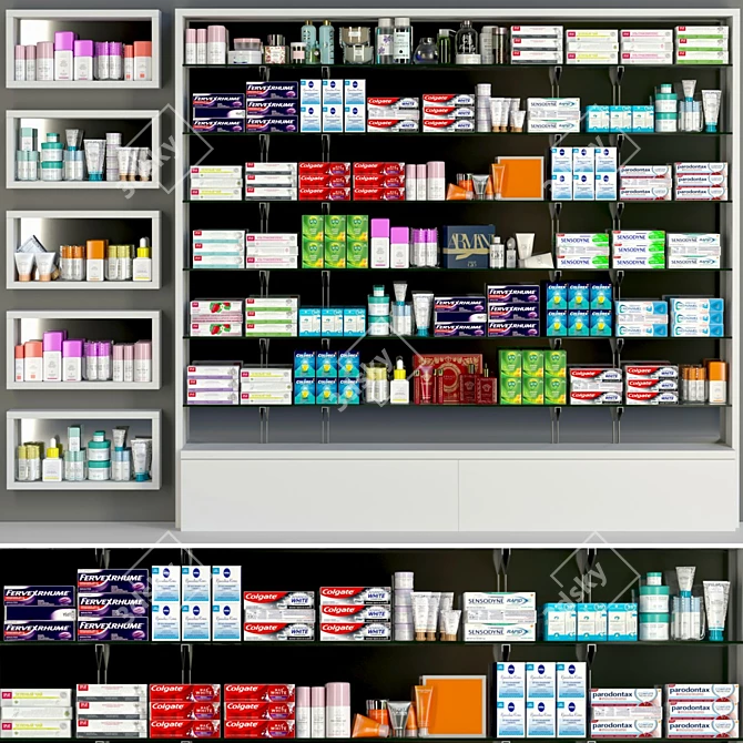 Pharmacy Essentials: Medicines, Vitamins, Shampoo & More 3D model image 1