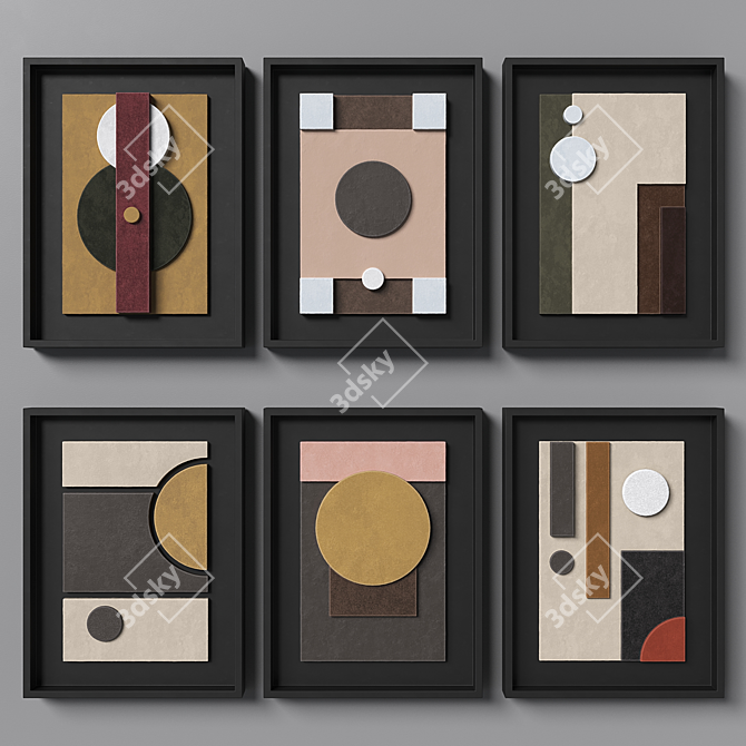 Elegant Giobagnara Tabou Wall Sculpture Set 3D model image 1