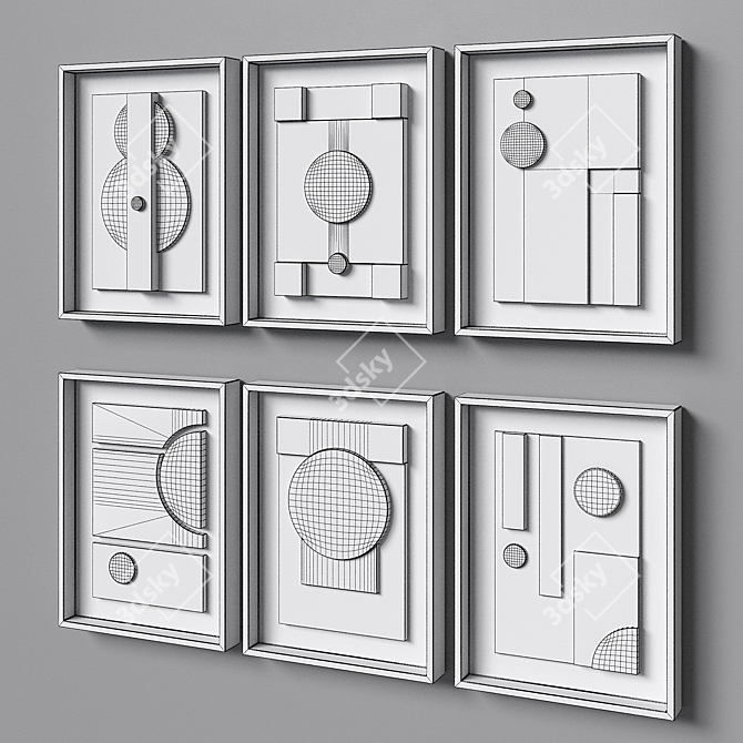 Elegant Giobagnara Tabou Wall Sculpture Set 3D model image 6