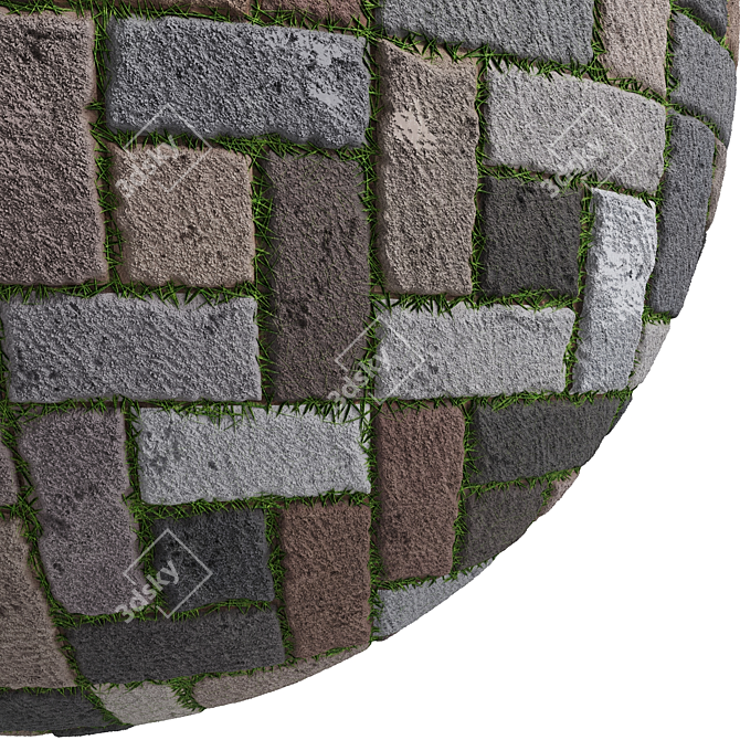 3D Stone Wall Materials- PBR, 3 Colors, Sbsar, 4k 3D model image 3