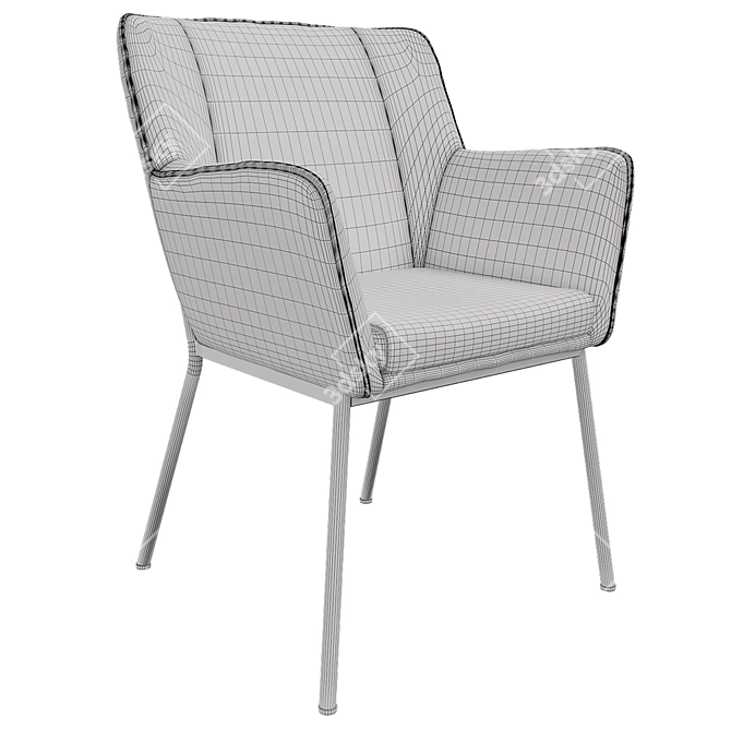 Elegant MONTÈL Hills Dining Chair 3D model image 3