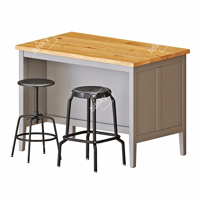 Versatile IKEA TORNVIKEN Kitchen Island 3D model image 1