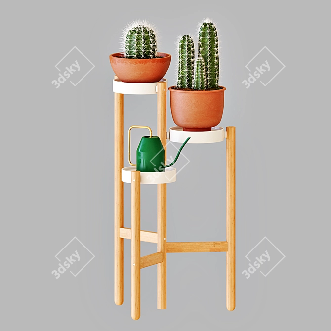 SATSUMAS Bamboo Plant Stand - 78cm Height 3D model image 1