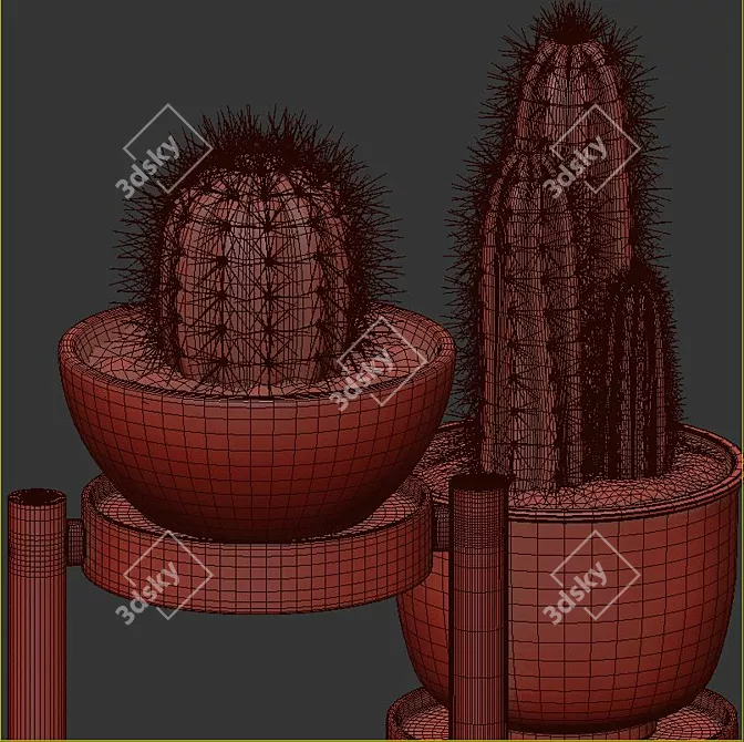 SATSUMAS Bamboo Plant Stand - 78cm Height 3D model image 4