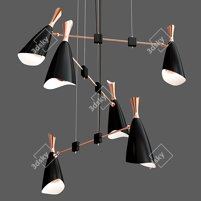 M-Style Loft Chandelier - Stylish Lighting Solution 3D model image 1