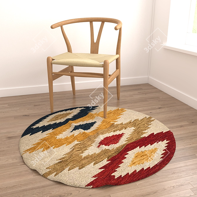 Round Rugs Collection: Set of 6 Unique Designs 3D model image 5