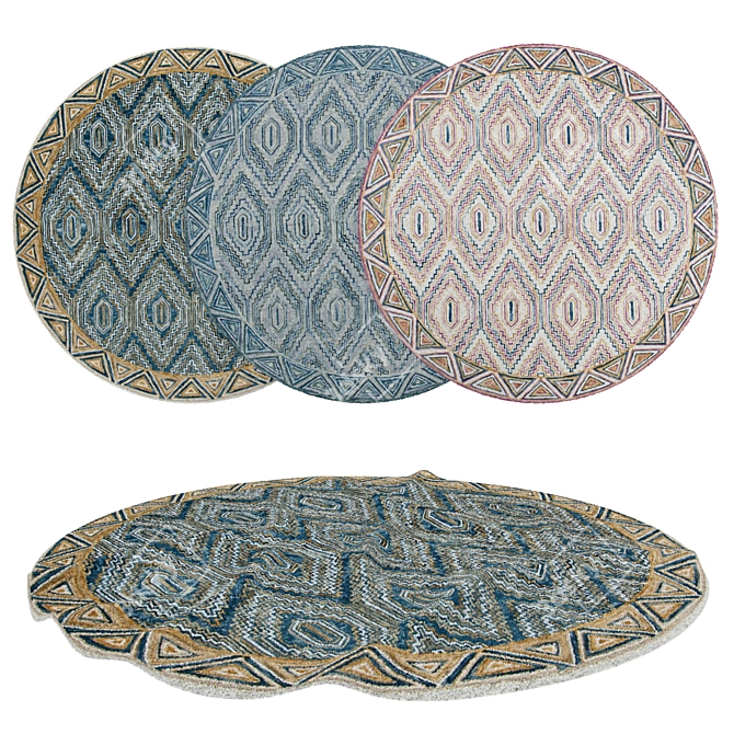 Round Rugs Set 190 - Versatile and Stunning 3D model image 1